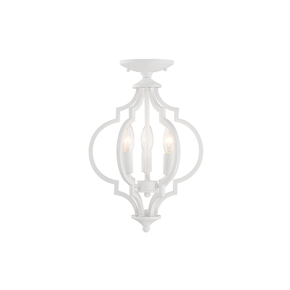 Trade Winds Francine 3-Light Convertible Semi-Flush or Pendant in Bisque White