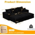 thumbnail image 2 of 82.7'' Oversized Corduroy Couch, Modular Sectional Sofa with 3 Ottomans, Sleeper Sofa Bed Full Size, Upholstered 3 Deep Seat L Shape Sofa, Convertible Cloud Couches for Living Room, Black, 2 of 11