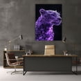 thumbnail image 5 of Mudket Framed Purple Crystal Leopard Canvas Wall Art, Glamorous Sparkly Animal Print Wall Decor, Ready to Hang - 12"L x 8"W, 5 of 10