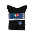 thumbnail image 3 of Fruit of the Loom Men's All Day Comfort Crew Socks, Sizes 12-15, Black (6-Pack), 3 of 10