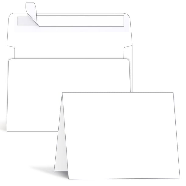 Tarjetas y sobres en blanco Ohuhu, paquete de 100 unidades, 4,25 x 5,5 pulgadas
