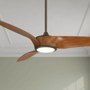 56" Casa Vieja Como Modern Indoor Ceiling Fan with Dimmable LED Light Remote Control Oil Rubbed Bronze Koa Brown for Living Room Kitchen House Bedroom