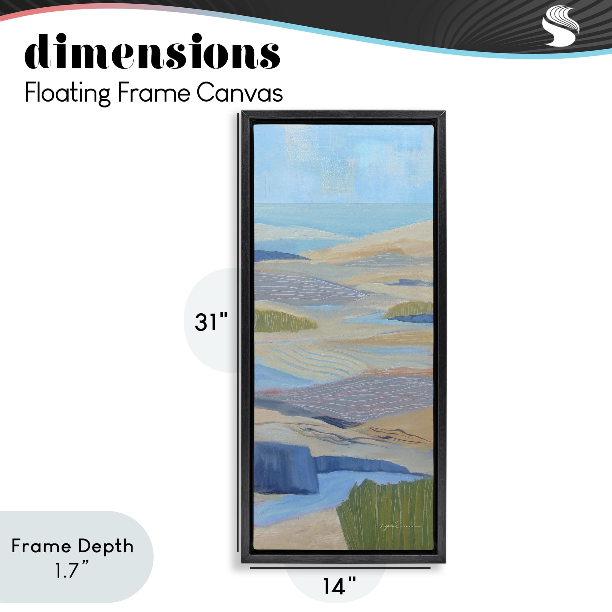 Stupell Industries Ebb & Flow Sand Dunes Black Framed Floater Canvas Wall Art, design by Lynn Ericson Fine Art