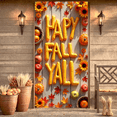 thumbnail image 3 of Seasonal Design Happy Fall Y'all Decorative Pumpkin Flowers Wooden Background for Thanksgiving Celebration Home Decor Autumn Gathering, 3 of 9