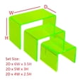 thumbnail image 2 of T'z Tagz New 2 Inch Deep 3 Piece Neon Green Acrylic Riser Display Stand Set 3, 2 of 7