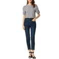 thumbnail image 2 of INSPIRE CHIC Hauts Froncés pour Femmes Col Rond Manches Courtes Dos Goutte d'Eau Blouse Florale m Violet Pâle, 2 of 6