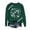 Green, variant on Towmus Women's 2025 Autumn Winter Casual Rugby and Love Printed Crewneck Long Sleeve Sweatshirt Loose Pullover Tops
