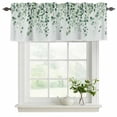 thumbnail image 2 of Sage Green Eucalyptus Leaf Valances for Windows, Decorative Rod Pocket Window Valance Curtains, Spring Leaves Botanical Short Curtain Drapes for Kitchen/Bathroom/Living Room, 2 Panels, 42" W x 18" L, 2 of 8