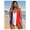 Red, variant on Women's American Flag Star and Stripe Print Tankini Swimsuit, Ruched Two-Piece with Boyshorts, Sizes M-XXL
