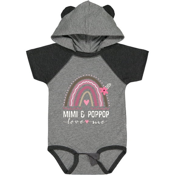 Inktastic Mimi and PopPop Love Me Rainbow Girls Baby Bodysuit