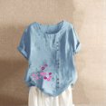 thumbnail image 4 of Camisetas de Manga Corta para Mujeres, Camiseta de Manga Corta Impresa Casual Hecha de 95% Poliéster 5% Spandex para Todas las Estaciones, Camisetas de Manga Corta para Mujeres, 4 of 6