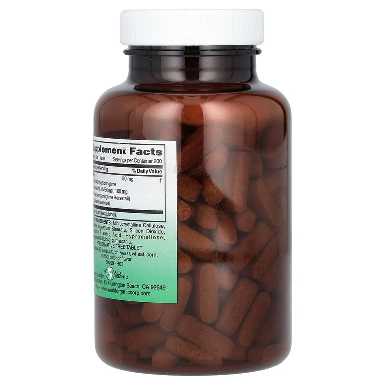 World Organic, Silica Supplements, 200 Tablets, 50 mg per Tablet