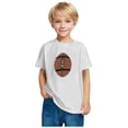 thumbnail image 2 of FamilyThread Toddler Girls Boys Rugby Short Sleeve Cotton T-Shirt Fashion Print Summer Tops Crew Neck Casual Daily Shirt For 3-9Y, 2 of 5
