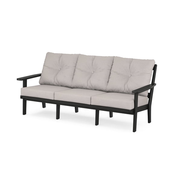POLYWOOD Prairie Deep Seating Sofa in Black / Dune Burlap