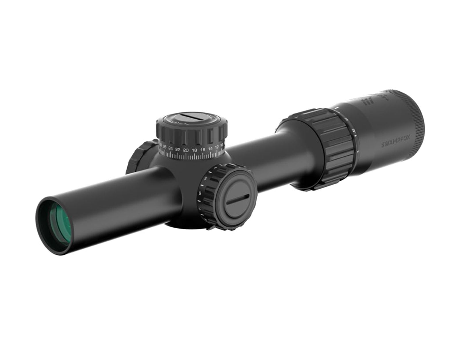 Swampfox Tomahawk II 1-6x24mm LPVO Rifle Scope, 30mm Tube, Second Focal Plane, Red BDC, Black
