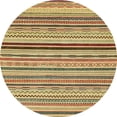 thumbnail image 1 of Ahgly Company Machine Washable Indoor Round Abstract Sienna Brown Area Rugs, 8' Round, 1 of 7