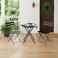 thumbnail image 2 of QinaQin Patio Bistro Set with Foldable Table and 2 Chairs, Powder Coated Metal Frame, 3Pcs, 2 of 8