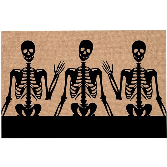 Wovilon Halloween Mat, Halloween Floor Mat with Terrifying Theme, Skull and Blood Print Decoration, Entrance Door Floor Mat, Entrance Door Carpet