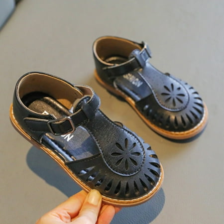 

Cathalem The Wild One Sandals Children Sandals Fashion Baby Open Toe Princess Shoes Soft Soled Cut Out Beach Rose Shoes Size 4 Black 10.5 Years