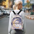 thumbnail image 7 of RMDQTR Quilted Backpack Lightweight Casual Daypack with Multi Zipper Pockets for Travel Daily Use Shopping Sports Princess Cat and Moon, 7 of 7