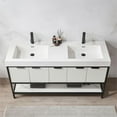 thumbnail image 5 of Marcilla 60" Double Sink Bath Vanity in White with One-Piece Composite Stone Top, 5 of 14