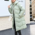 thumbnail image 4 of dazeni Women's Long Down Coat with Pockets Hooded Smock Neck Thickened Jacket Maxi Down Parka Puffer Winter Coat Fashions Puffer Jacket Multi Style to Choose, 4 of 6