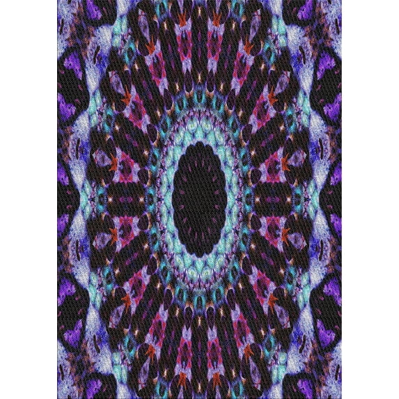 Ahgly Company Indoor Rectangle Patterned Lavender Purple Abstract Area Rugs, 7' x 9'