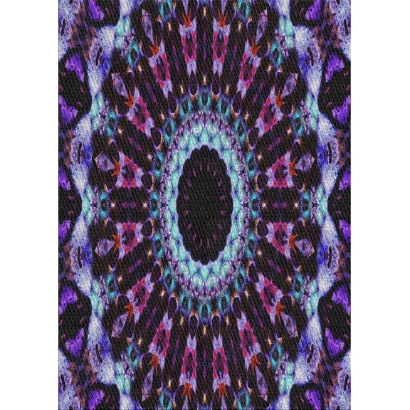 Ahgly Company Machine Washable Indoor Rectangle Transitional Lavender Purple Area Rugs, 5' x 7'