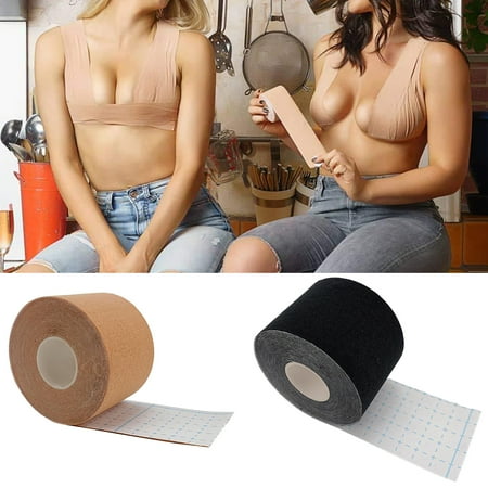 

Anvazise Boob Tape Elastic Lift DIY Thin Breathable Nipple Cover for Daily Wear Nude S