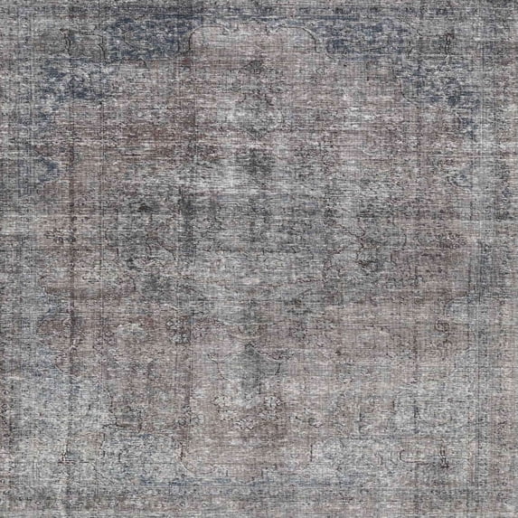 Ahgly Company Machine Washable Indoor Square Traditional Dark Goldray Area Rugs, 7' Square