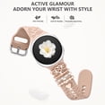 thumbnail image 5 of Comvin Flower Engraved Band Compatible with Samsung Galaxy Watch 8 Band 40mm 44mm/Galaxy Watch 8 Classic 46mm, Cute Soft Silicone Band with Charms Accessories for Women (With Band), 5 of 6