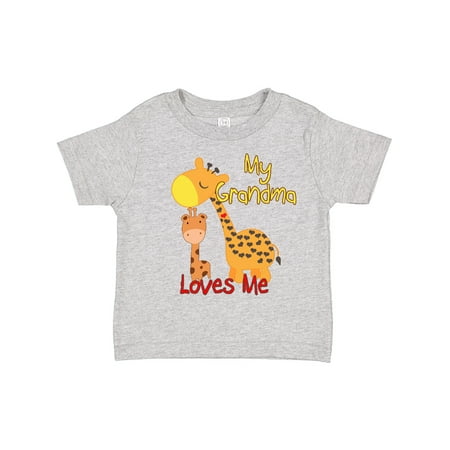 

Inktastic My Grandma Loves Me Giraffe Gift Toddler Boy or Toddler Girl T-Shirt