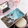thumbnail image 5 of Marble Desk Mat Blue Ocean Waves Desk Pad Cute Topper Desk DéCor Aesthetic Large Mouse Pad for Women Mousepad Computer Office Keyboard Laptop Mouse Mat 31.5x15.7In-with Stitched Eges Non-Slip Base, 5 of 6