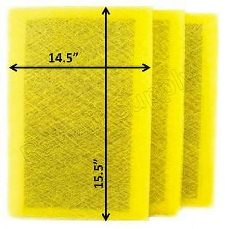 

RAYAIR SUPPLY 16x18 Replacement Filter Pads Compatible with Pristine Air Cleaner 16x18 Refills (3 Pack) YELLOW