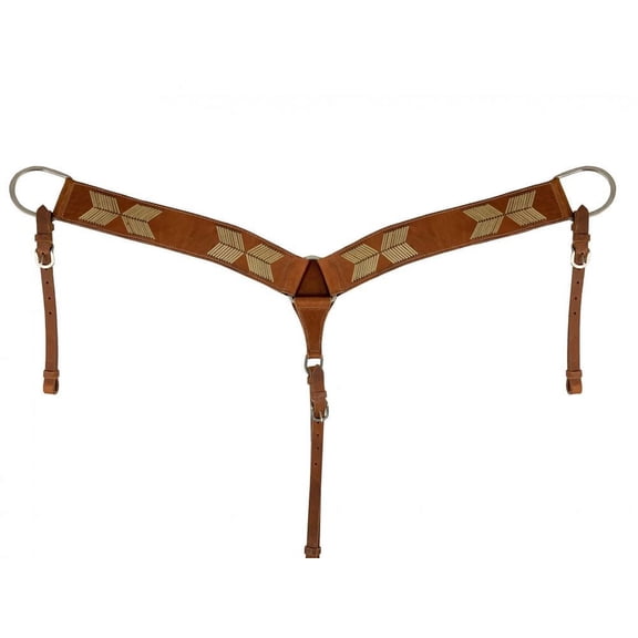 Showman Argentina Cow Leather Breast Collar w/ Rawhide Accents