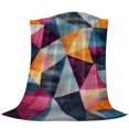 thumbnail image 6 of Colorful Geometric Blanket Soft Cozy Warm Twin Blanket for Bed, Plush Fuzzy Flannel Fleece Blankets for Sofa, Rhombus Abstract Impressionist Throw Blankets for Couch, Gifts for Men, 60"x80", 6 of 9