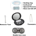 thumbnail image 3 of MUDOR Exquisite Contact Lens Case - Mini Travel Kit Box Holder Container Includes Remover Tool with Tweezers and No Leak Contact Case Organizer for Soft & Hard Lens, 3 of 4