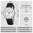thumbnail image 6 of Watch for Men,Analog Quartz Waterproof Wristwatch with Date and Leather Band,Casual Fashion Mens Watches Gift for Man, 6 of 8