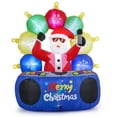 thumbnail image 3 of imerelez 6ft Xmas Inflatable DJ Santa - RGB LED Orbs Music Mute Mode Stakes/Ropes Quick Setup Outdoor Party Decor, 3 of 7