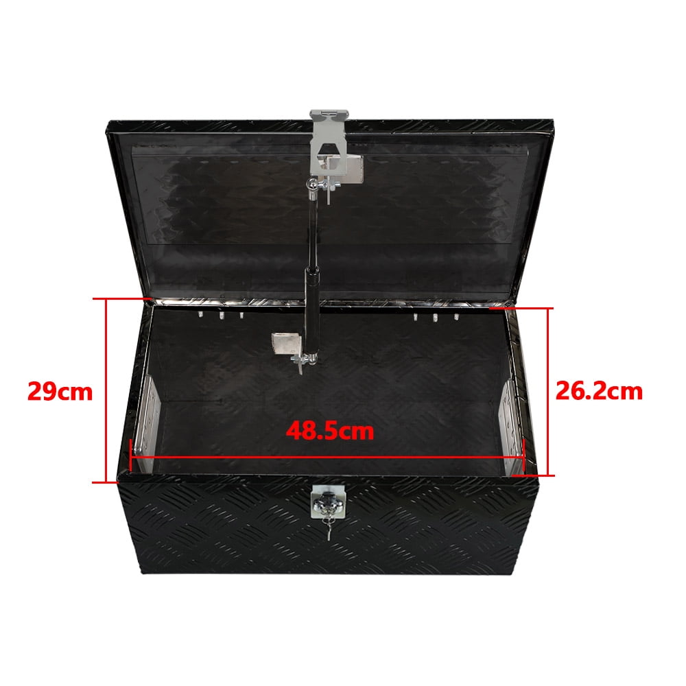 SEBLAFF Black Aluminum Tool Box 20 Inch for Car Pickup Trunk Storage with Lock & 2 Keys