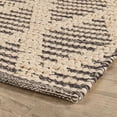 thumbnail image 5 of Textured Diamond Blue/Ivory Handwoven Cotton Rug, 5' x 8', 5 of 6