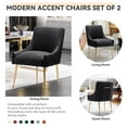 thumbnail image 3 of SEYNAR Modern Glam Pleated Velvet Dining Chair Set of 2, Tufted Upholstered Side Accent Kitchen Chair for Living Room(Black), 3 of 5