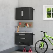 Prepac HangUps 30 Upper Wooden Garage Storage Cabinet in Black