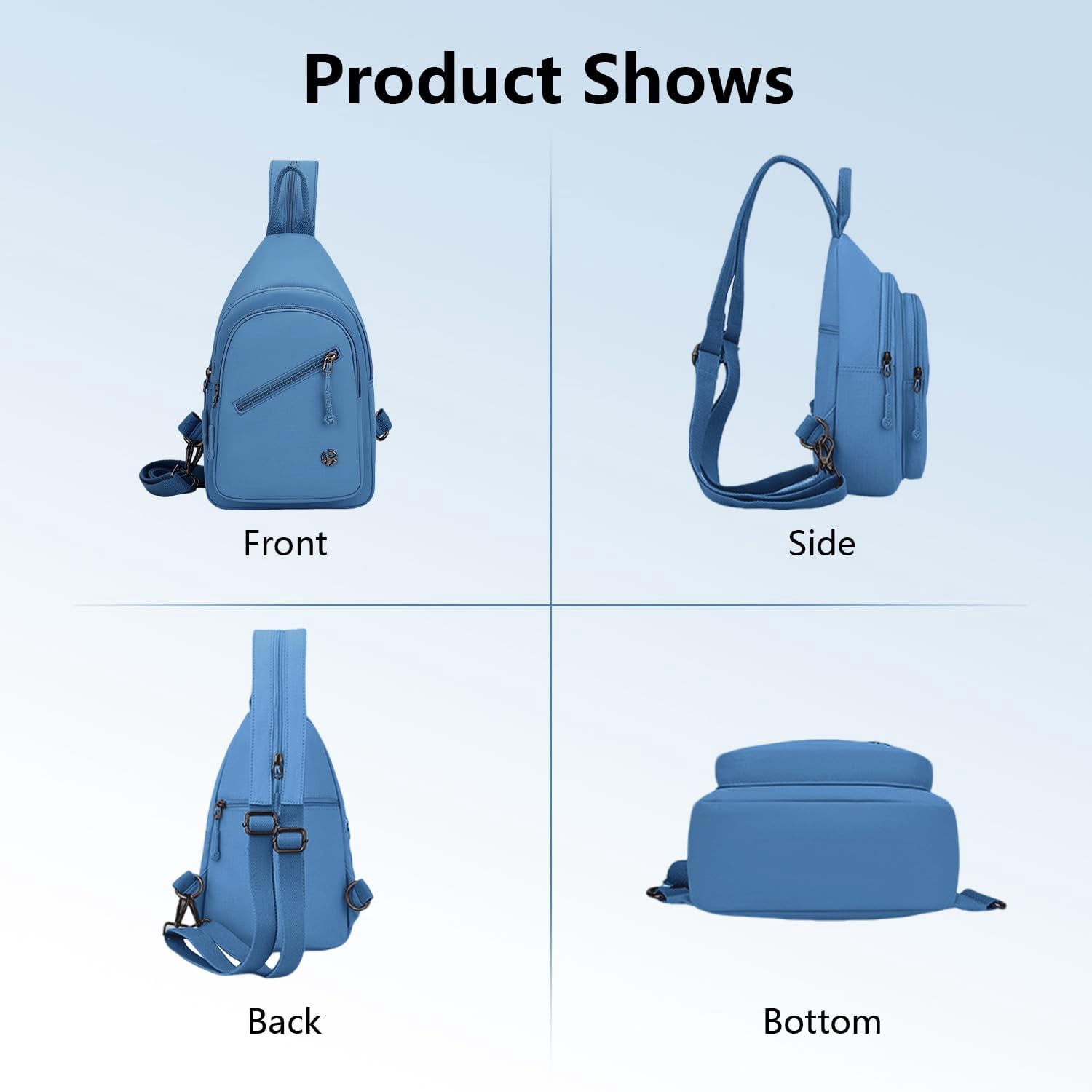 Crossbody Bag for Women, Multi-Pocket Waterproof Shoulder Carry Bag, Sling Bag Backpack for Travel/Outdoor/Hiking/Daily Use