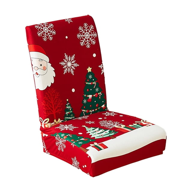 Christmas Table Decorations,Christmas Printed Elastic Full Coverage Chair Covers, Dining Table Stool Cover Dirt Proof Non Slip