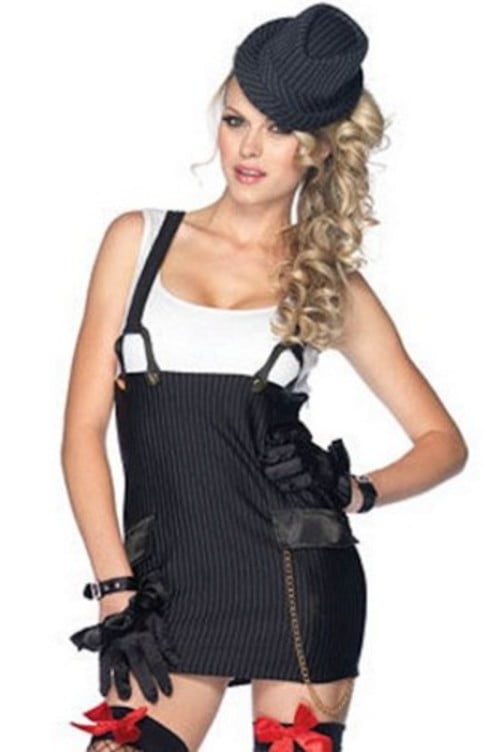 Leg Avenue Gangster Girl Costume Set 83866 Black/White