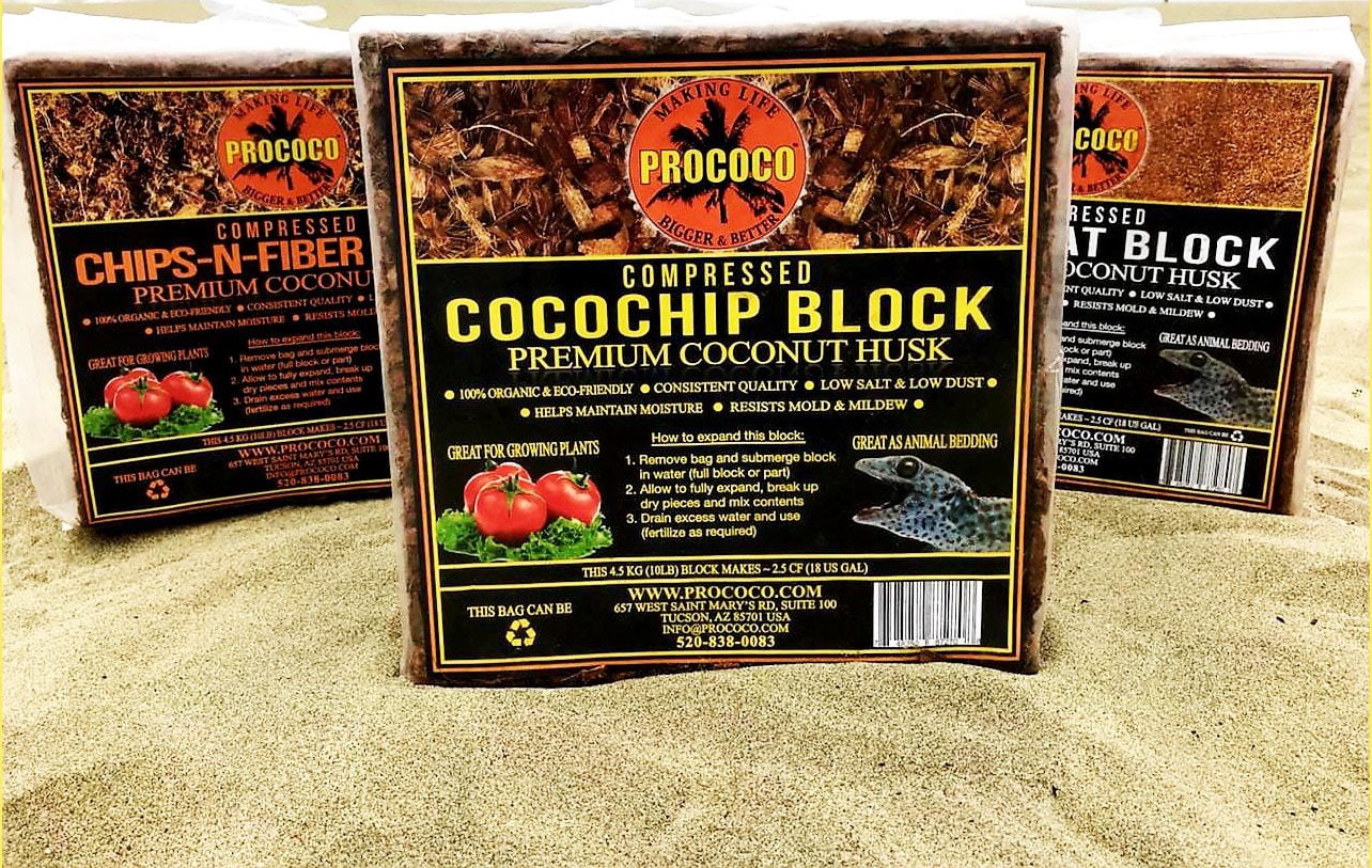 Prococo Cocopeat Compressed Block Premium Coconut Coir Husk Coco Brick Coconut Fiber Substrate Plant Soil Potting Soil Organic Soil Coco Coir Bricks