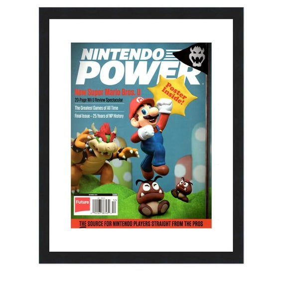 Nintendo Magazine Picture Frame - Complete with Acrylic, Backing, and White Mat - Display Magazines