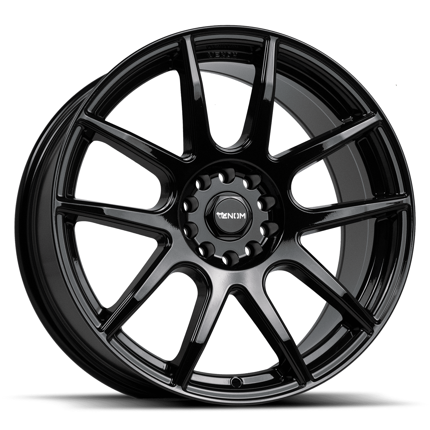 Free Shipping! Venom Alloy Rims 17x8 5x114.3-120 +35 Gloss Black