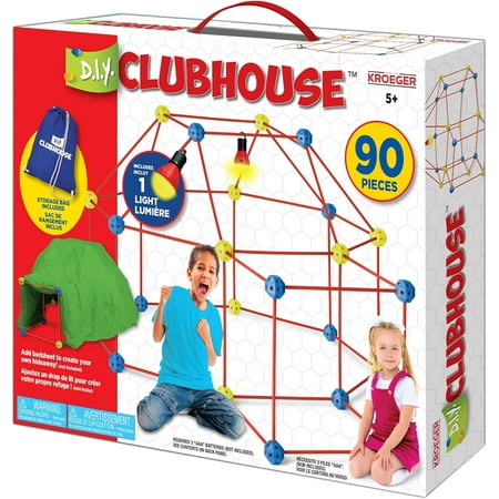 Fort Building Kit for Kids | 90 Pieces Educational Learning Toy and Creative Fort Toy for 5 Years and up STEM Building Toys DIY Castles Play Tent for Both Indoor and Outdoor